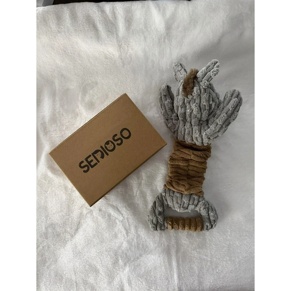 NEW Sedioso Tug Of War Dog Toy Donkey Grey Plush